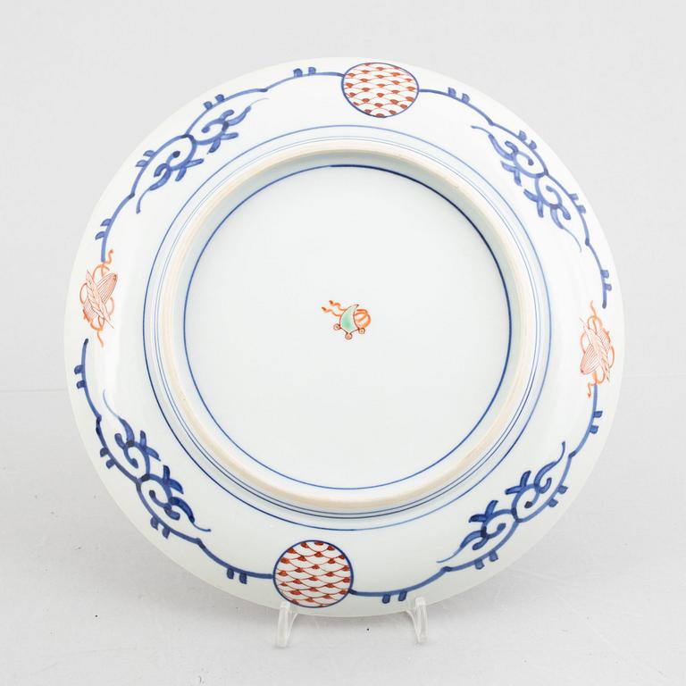 A Japanese 'Black Ship' namtan porcelain dish, Meiji/early 20th century.