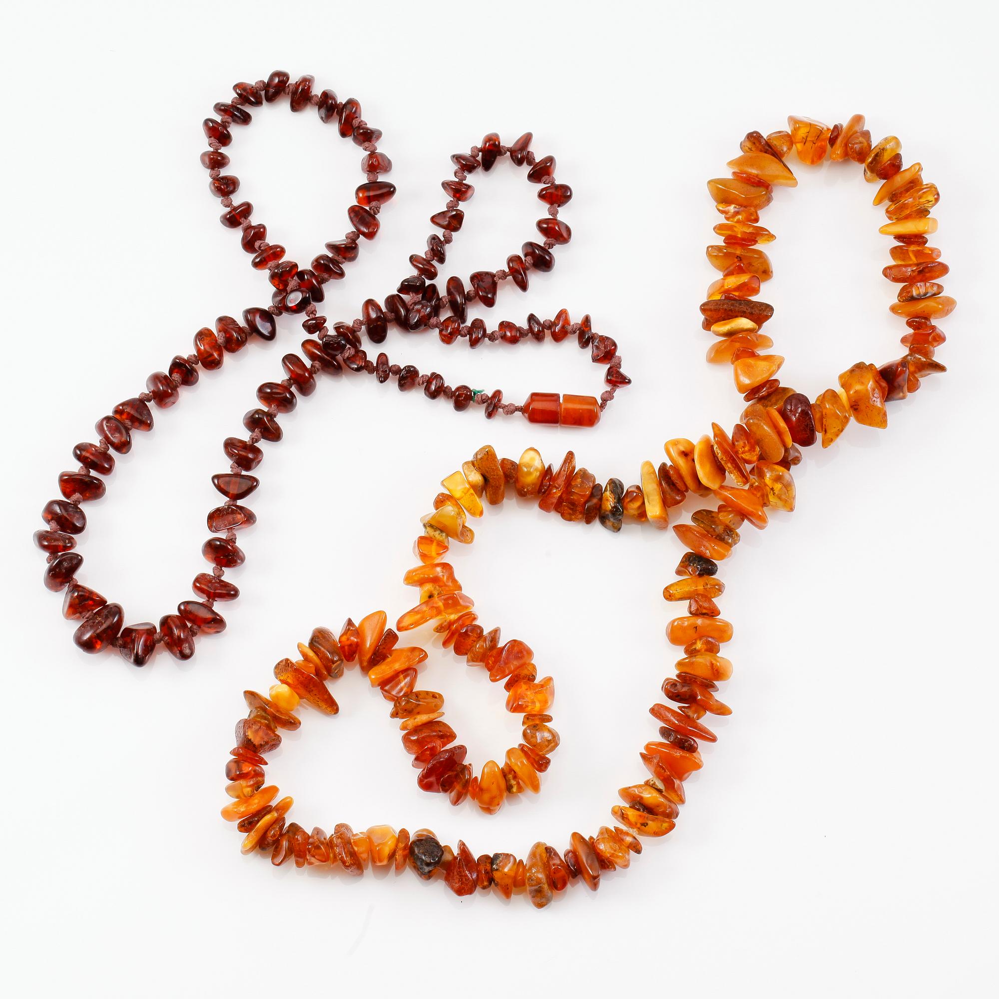 COLLIER, 2 st, bärnsten.