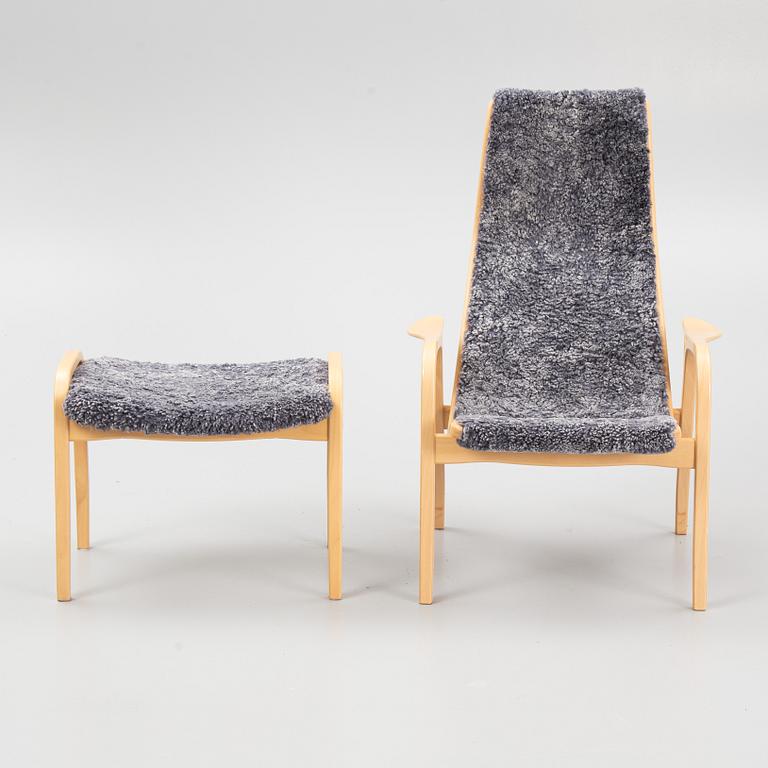 Yngve Ekström, a 'Lamino' armchair with ottoman, Swedese, Sweden.