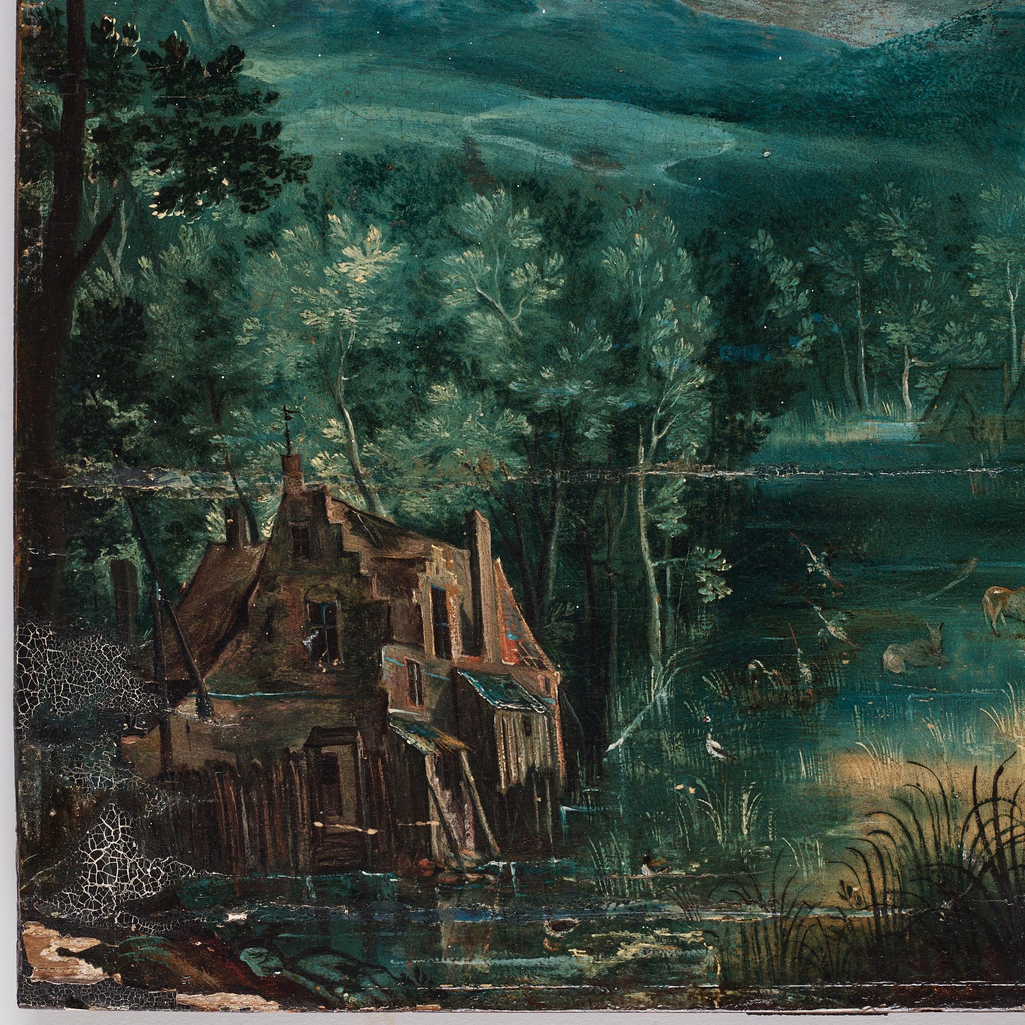 David Vinckboons Follower of, An extensive landscape with hunters.