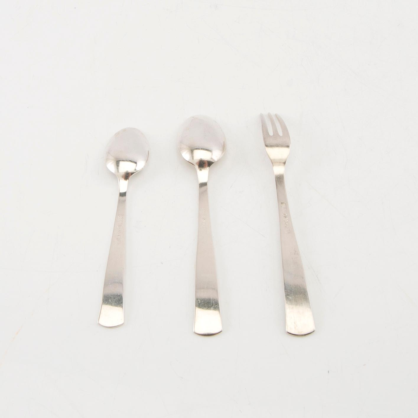 Jacob Ängman, bestick 88 delar, silver, "Rosenholm", GAB, Eskilstuna, 1950/70-tal.
