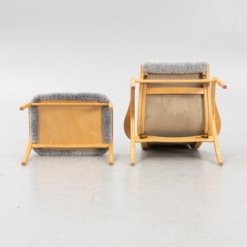 Yngve Ekström, armchair with footstool, Lamino, Swedese, late 20th century.