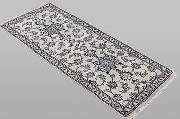 A runner carpet, Nain, part silk, ca 197 x 77 cm.