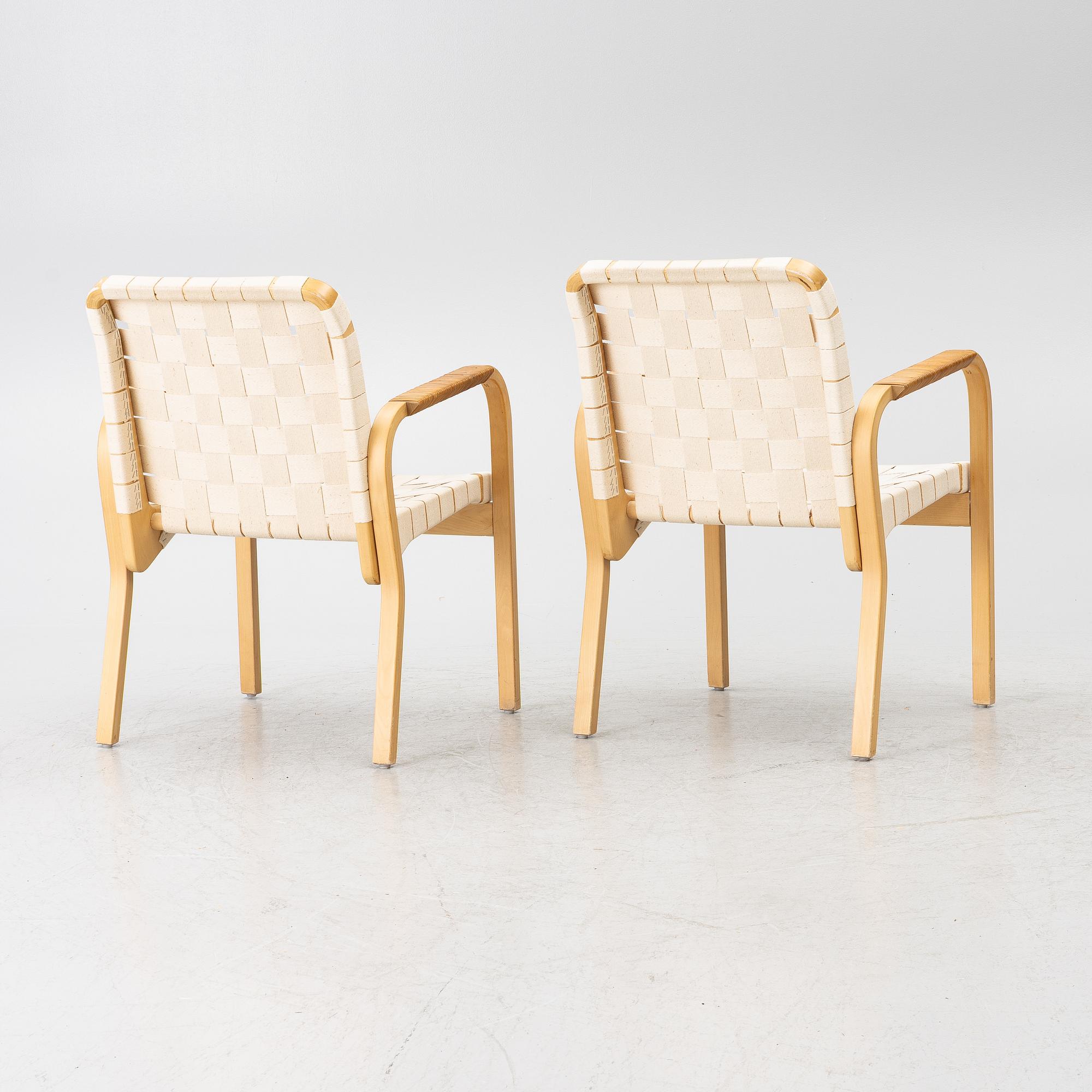 Alvar Aalto, Armchairs, a pair, model 45, Artek, Finland.