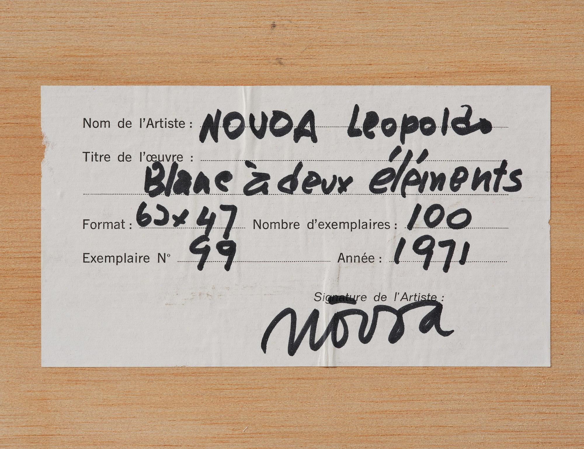 Leopoldo Nóvoa, "Blanc à deux éléments".