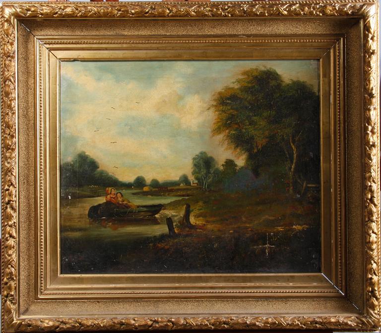 OKÄND KONSTNÄR, olja på duk, 1800-tal. Troligen England.