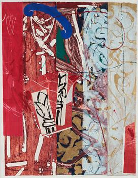 Steven Sorman, mixed media on paper, signed and dated 1984.