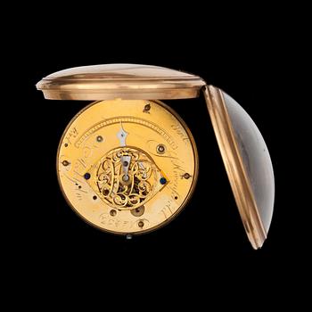 Pocket watch.  J Hovenschiöld - Stockholm. Gold. Enamel dial. 87g. 48mm.