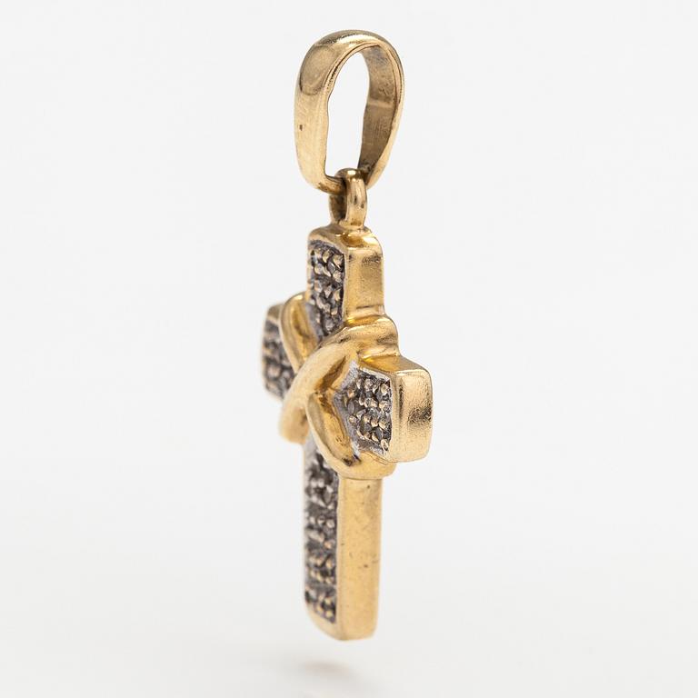 Hänge, 14K guld, diamanter 0.12 ct tot enl gravyr.