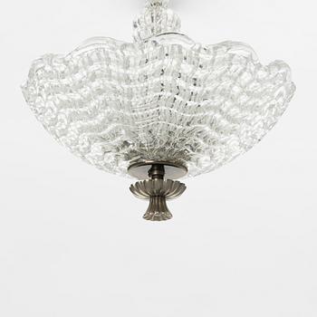 An Orrefors glass ceiling light, mid 20th Century.