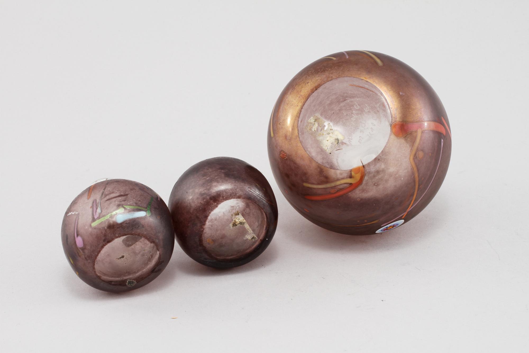 VASER, 3 st, glas, Bertil Vallien, Boda Artist Collection, 1900-talets andra hälft.