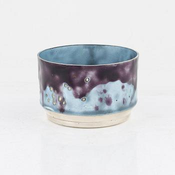 Inger Hanmann, a sterling silver and enamel bowl, Anton Michelsen, Copenhagen 1969.