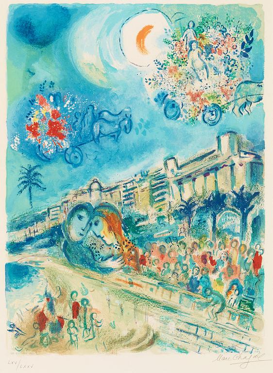 Marc Chagall (Efter), "Bataille de fleurs", ur: "Nice et la Côte d'Azur".