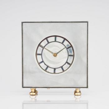 Estrid Ericson, a pewter and brass table clock, Svenskt Tenn Stockholm 1930.