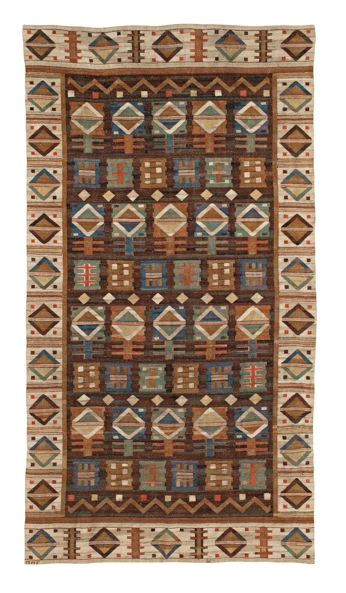 DRAPERI. "Renaissance". Rölakan. 260,5 x 142,5 cm. Signerat MMF.