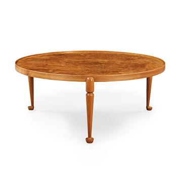 361. Josef Frank, a burrwood and walnut sofa table, Svenskt Tenn, model 2139, post 1985.