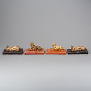 BREVPRESSAR, 4 st, alabastergips, omkring 1900-talets mitt.