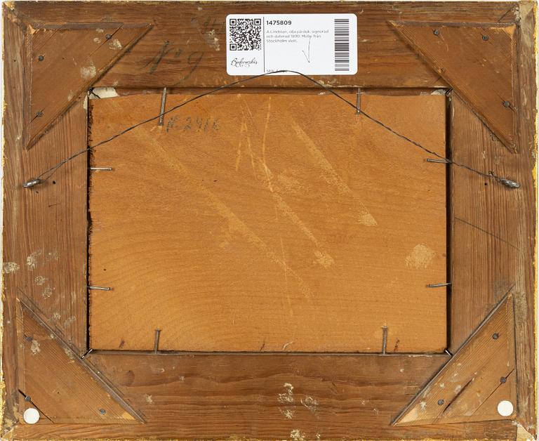 Oil on panel, signed and dated A Lindsten 1888.