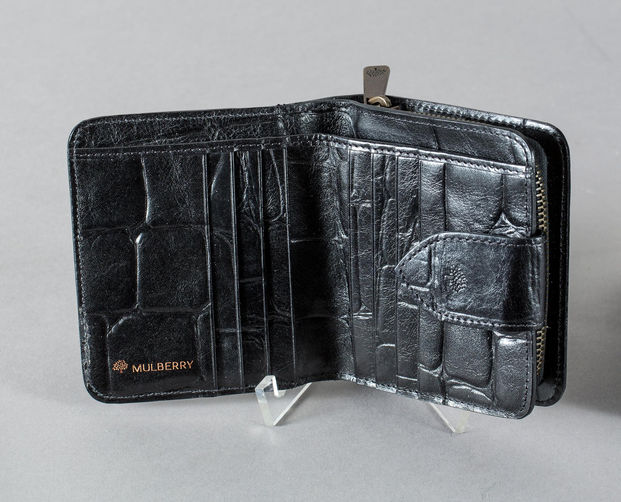 VÄSKA/PORTFÖLJ samt PLÅNBOK, Mulberry, England.