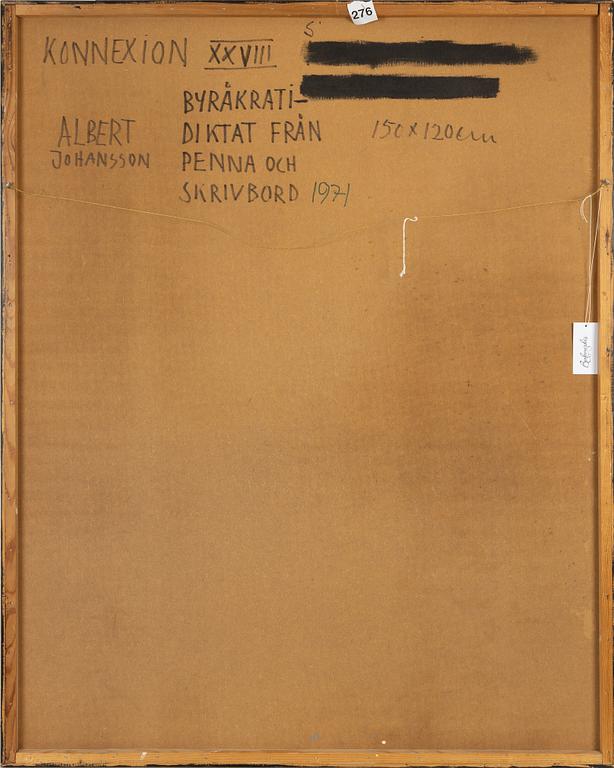 Albert Johansson, olja på pannå, signerad och daterad 1971.