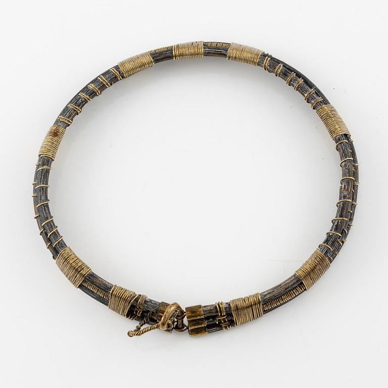 Vivianna Torun Bülow-Hübe, a necklace, brass and rattan, Stockholm executed in her own workshop late 1940's.