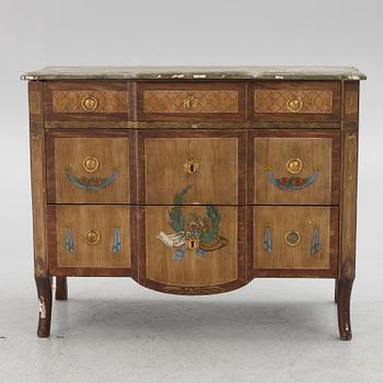 A Gustavian painted commode, late 18th century.