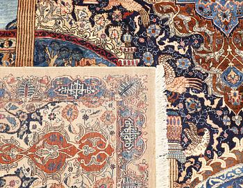 A figural Kashmar carpet, approx. 385 x 298 cm.