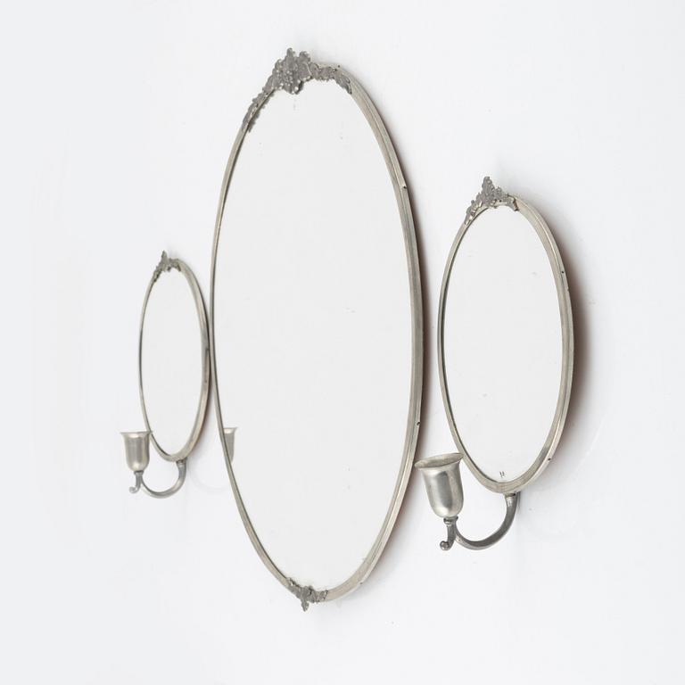 Spegel med 2 lampetter, 1900-talets första hälft.