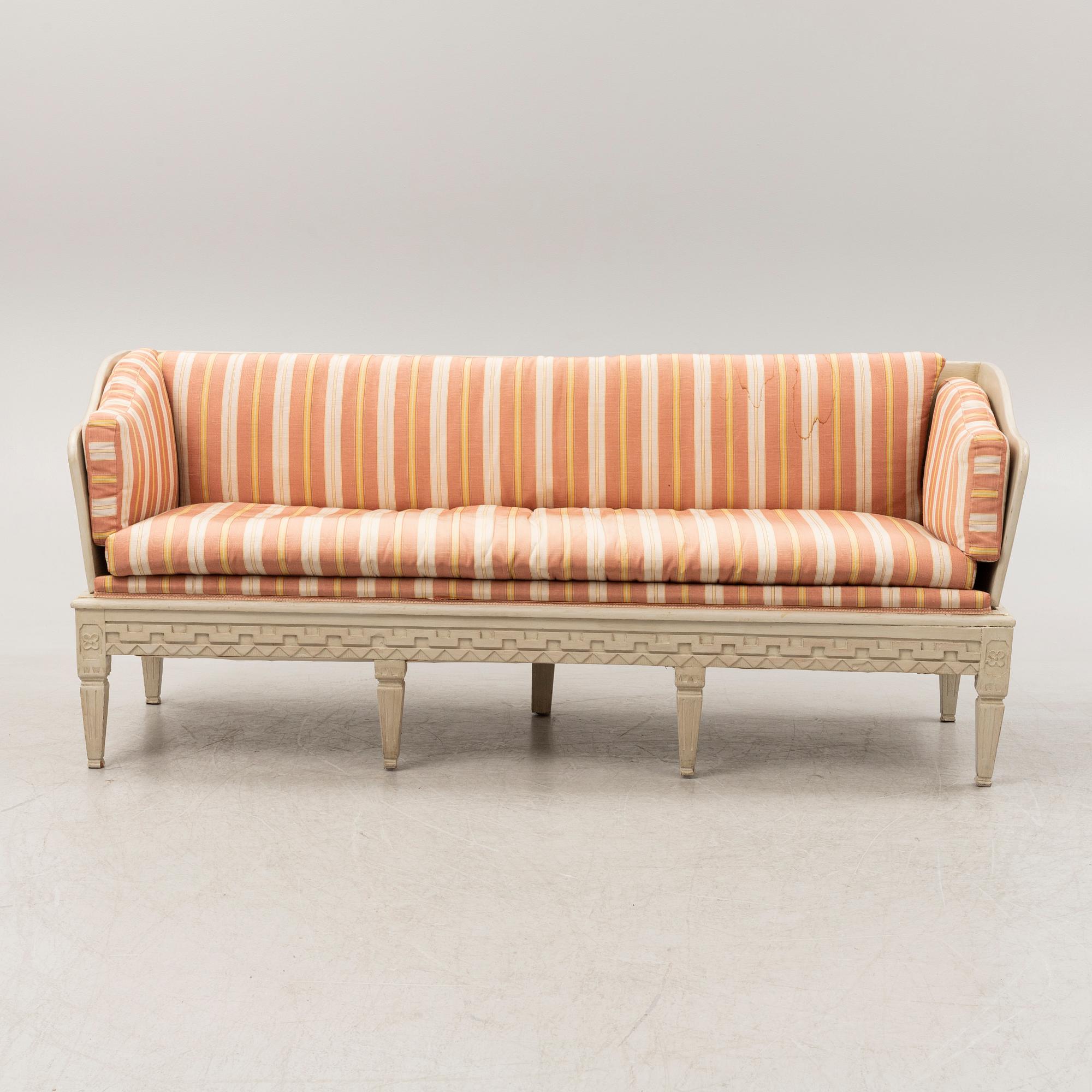 Trågsoffa, gustaviansk stil, 1800-tal.