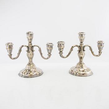 Candelabra, a pair, Rococo style, mid-20th century.