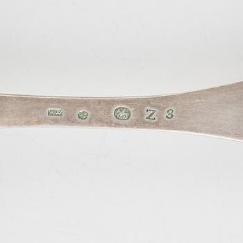 Skedar, 9 st, silver, Sverige 1700-1800-tal.