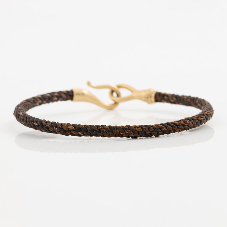Ole Lynggaard bracelet 18K gold and textile/rope "Life".