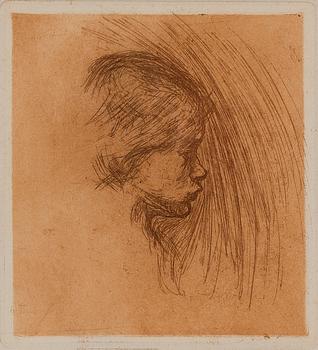 ELLEN THESLEFF, PROFILE OF A GIRL.