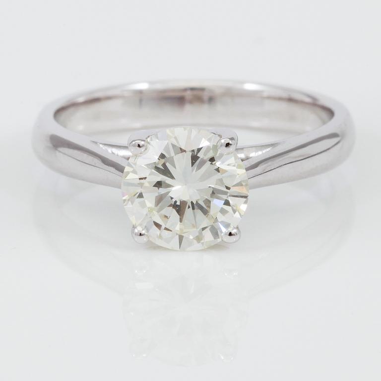 RING, solitär briljantslipad diamant 1.46 ct.