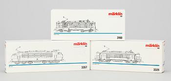 PARTI LOK, 3 st, Märklin H0 3160, 3325 samt 3357, 1900-talets andra hälft.