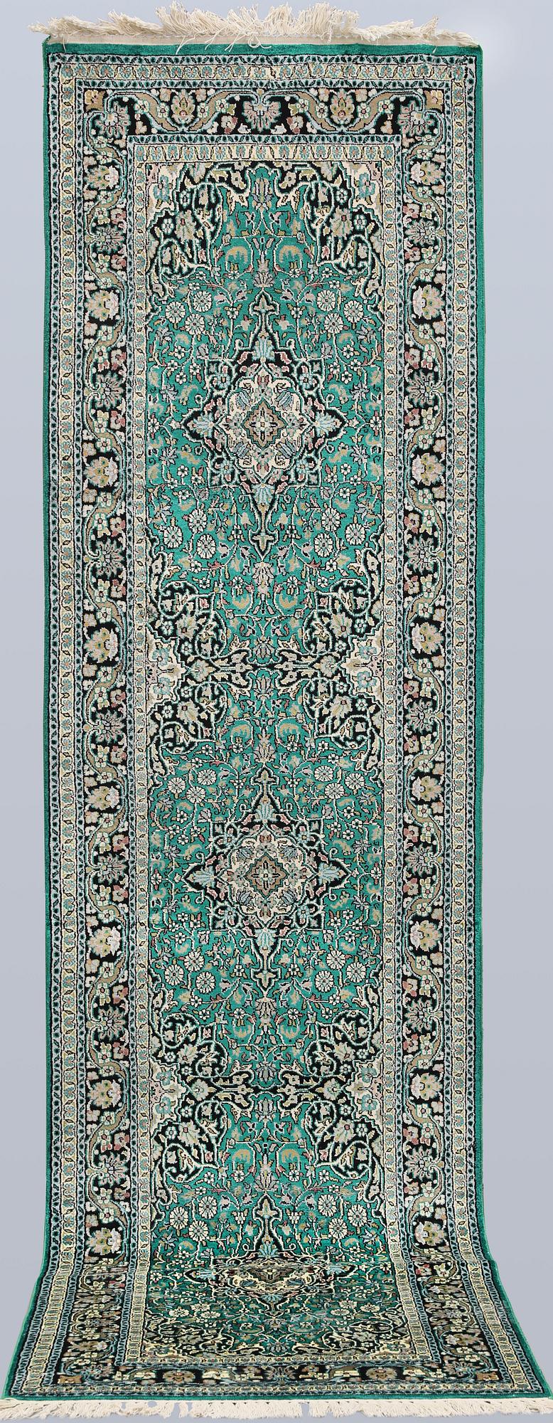 A silk runner, Kashmir, c. 290 x 79 cm.