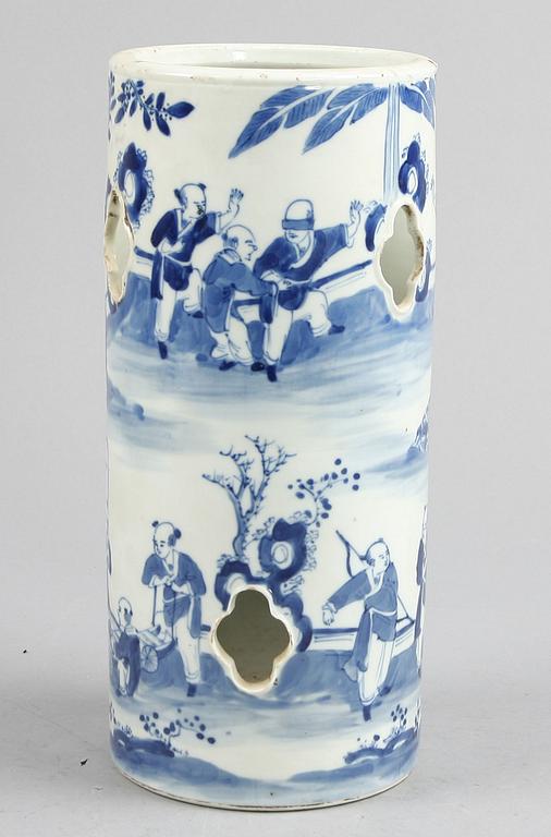 PERUKSTOCK, porslin, Qing dynastin, Kina, 1800/1900-tal.
