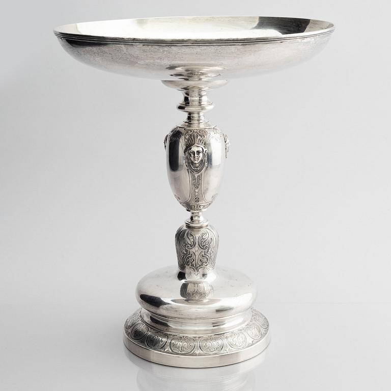 A Danish large silver bowl on foot, mark of Anton Michelsen, Copenhagen 1865.