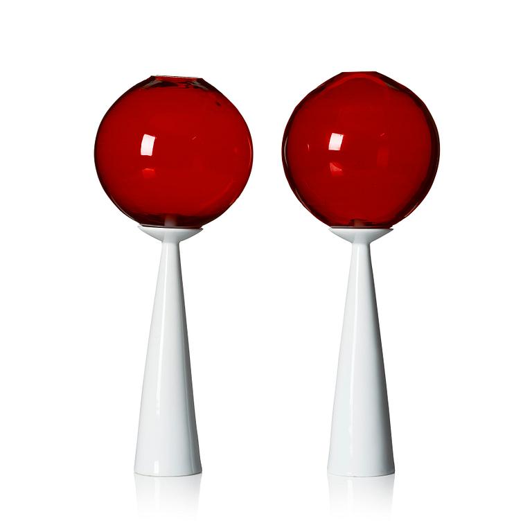 Hans-Agne Jakobsson, a pair of candle holders, model "L 8", Hans-Agne Jakobsson AB, Markaryd, 1950-60s.