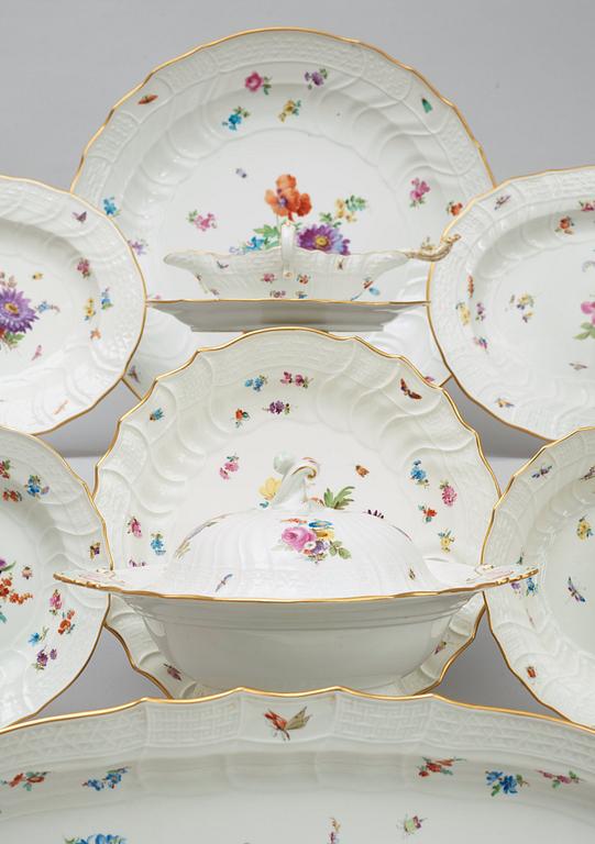 An extensive Meissen dinner service, circa 1900.