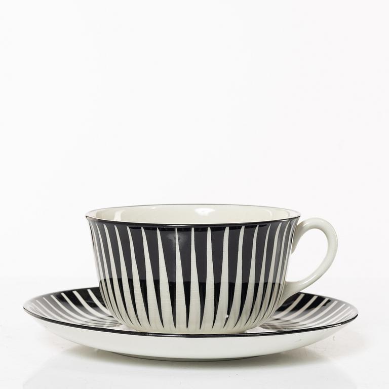 Eugen Trost, stor tekopp med fat, "Zebra", Upsala-Ekeby Gefle.