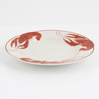 Alf Wallander, a set of nine ceramic crayfish dishes, Rörstrand, early 20th Century.