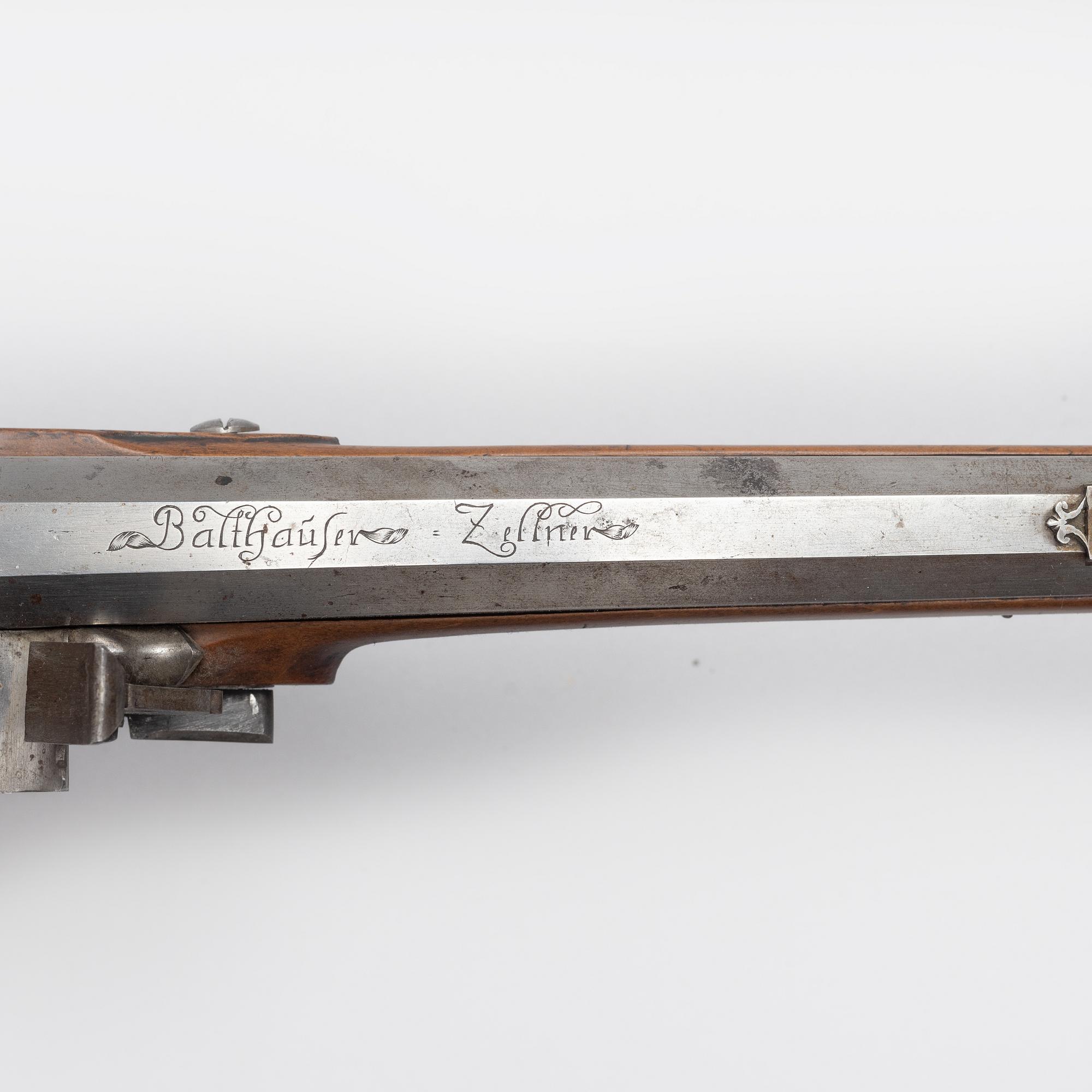 Snaphaunce gun, signed Balthasar Zellner, first half of the 18th century.
