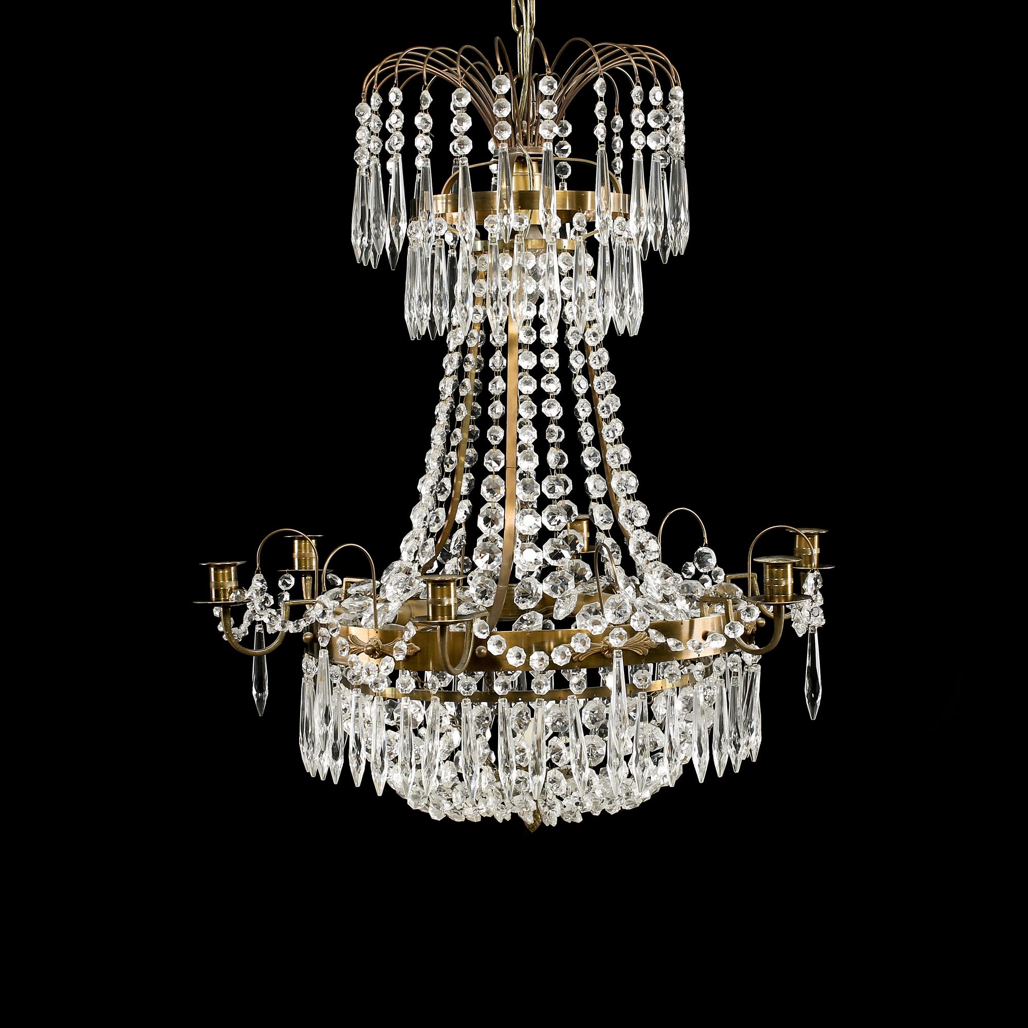 LJUSKRONA, gustaviansk stil, 1900-tal, höjd ca 90 cm.