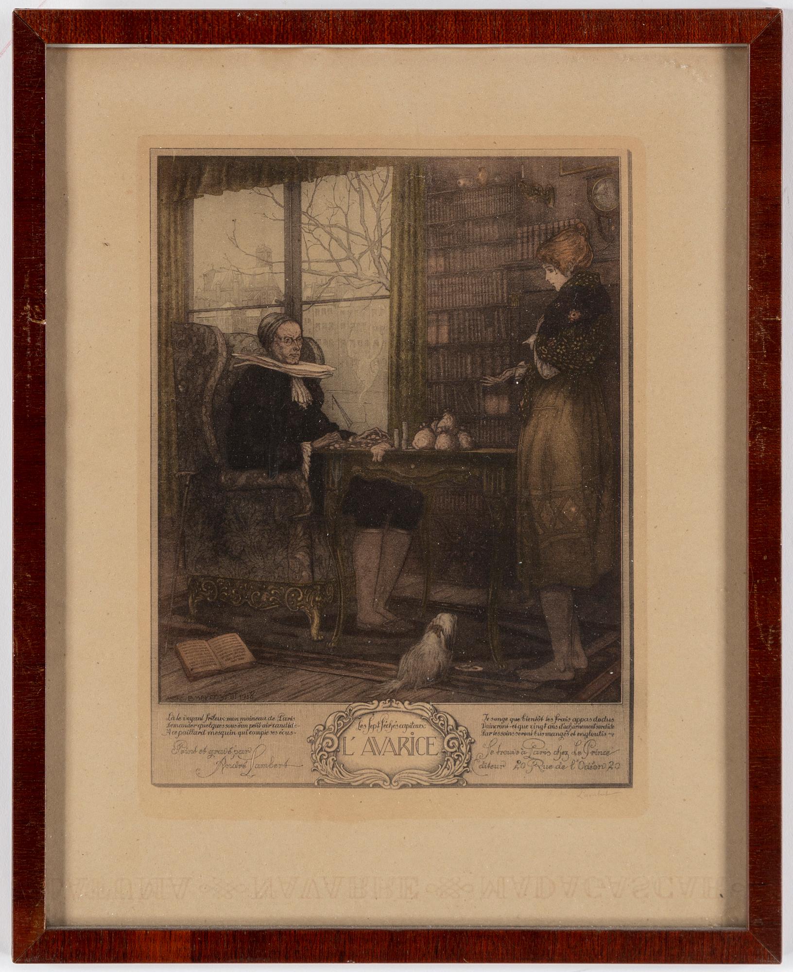 ANDRÉ LAMBERT, färgetsningar, 8 st.