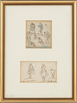 Elias Martin, tusch och akvarell, 2 st, samramade.