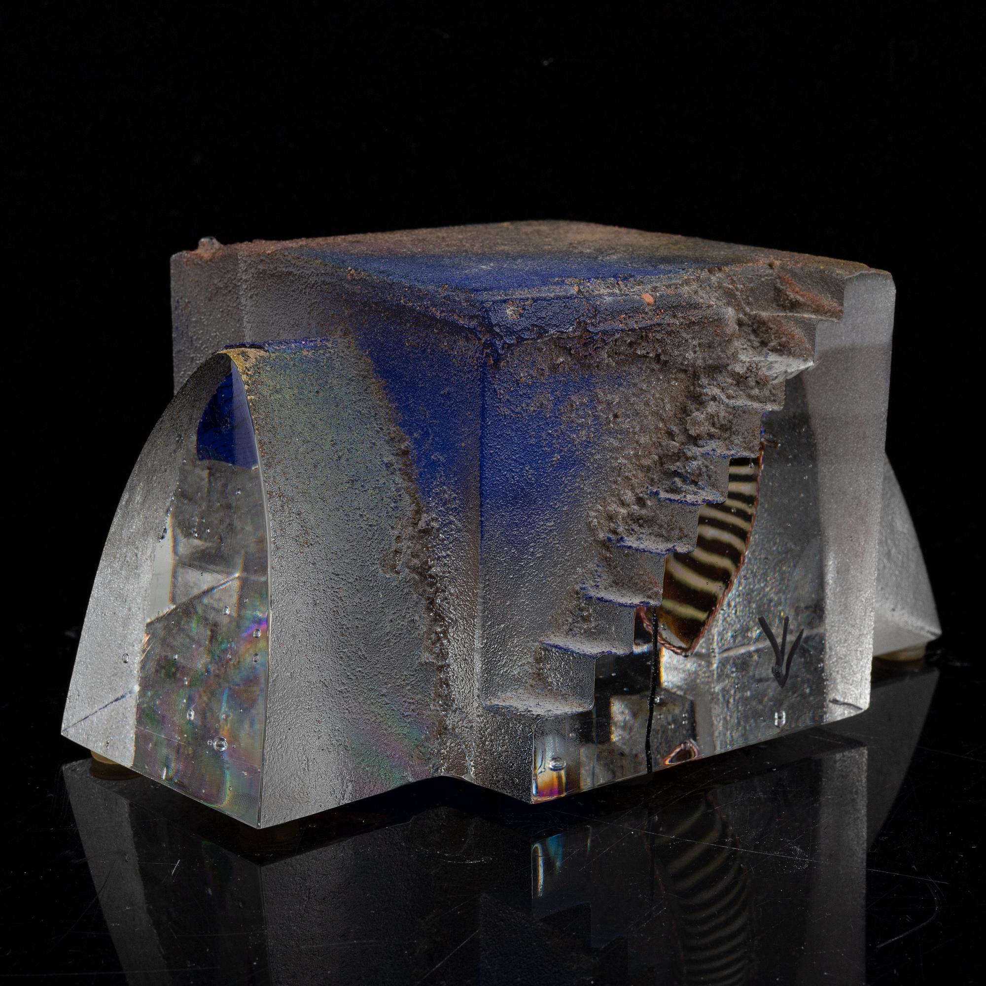 A glass sculpture by Bertil Vallien, for Kosta Boda.