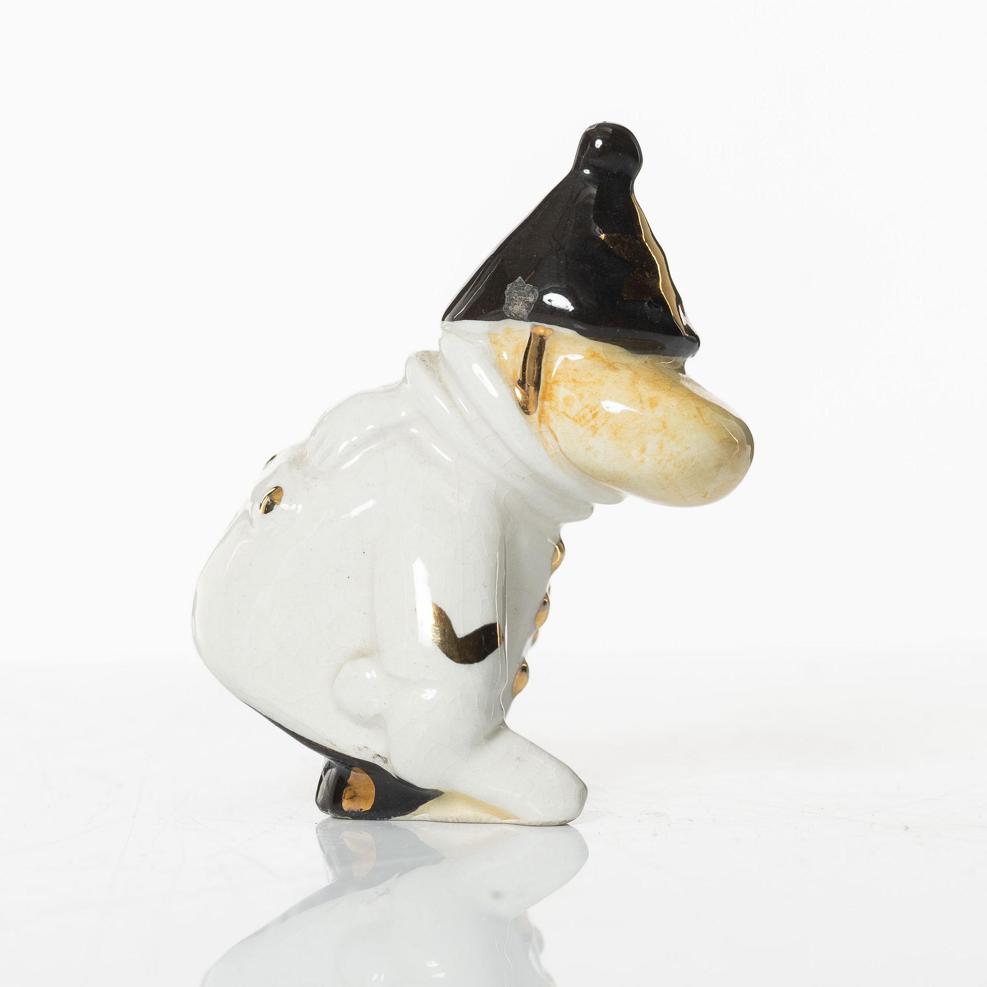 Leo Tykkyläinen, figurin "Polismästaren", keramik, Mumin, Finland, 1950-tal.