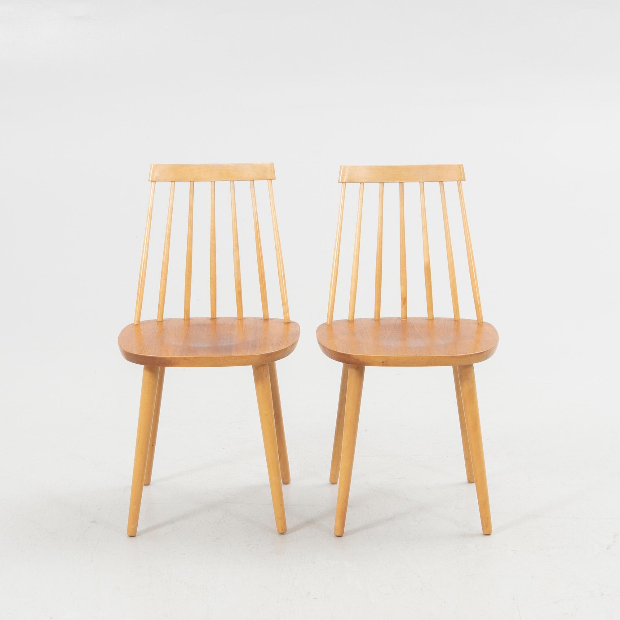 Yngve Ekström, Chairs, 4 pcs, "Pinnockio", Stolab, 1950s/60s.