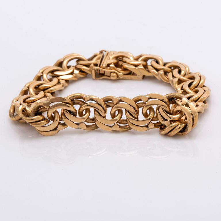 Bracelet 18K gold, 59,8 g, approx 19 x 1 cm.